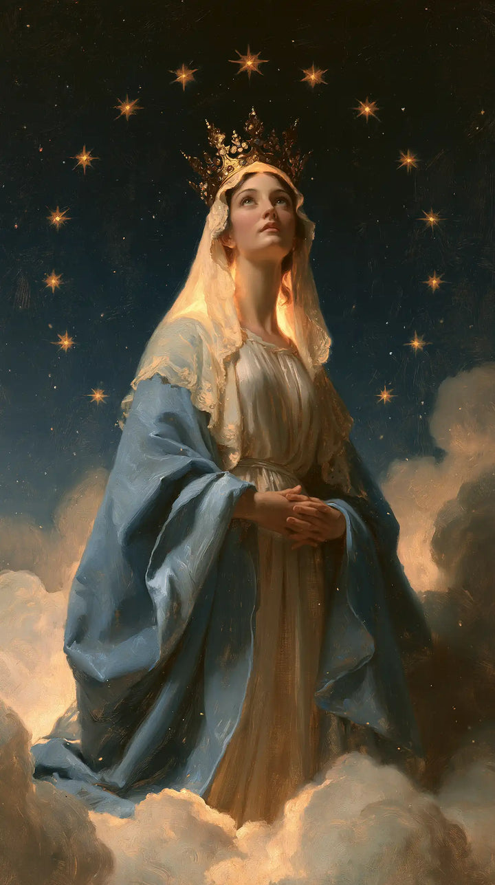 Mary Queen of Heaven - Midnight Blue Chiaroscuro · Portrait n° 3