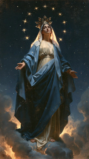 Mary Queen of Heaven - Midnight Blue Chiaroscuro · Portrait n° 6