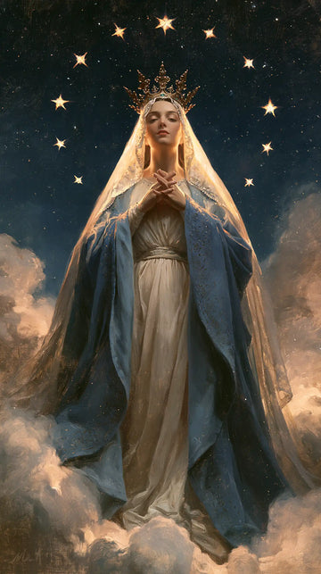 Mary Queen of Heaven - Midnight Blue Chiaroscuro · Portrait n° 10