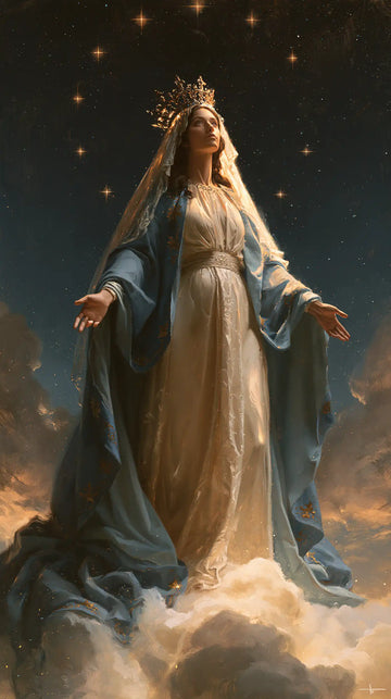 Mary Queen of Heaven - Midnight Blue Chiaroscuro · Portrait n° 11