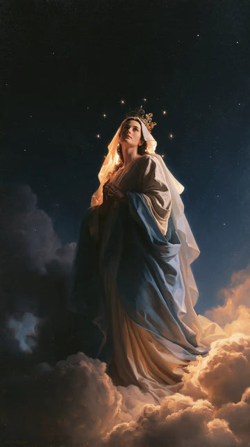 Mary Queen of Heaven - Midnight Blue Chiaroscuro · Portrait n° 12