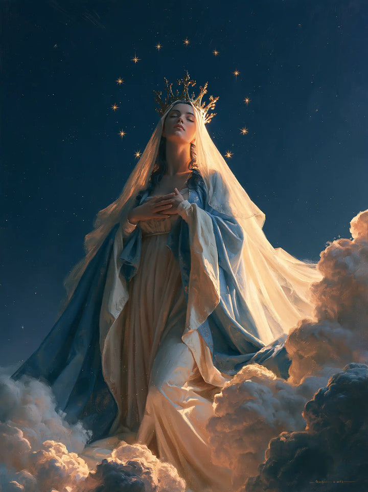 Mary Queen of Heaven - Midnight Blue Chiaroscuro · Portrait n° 23