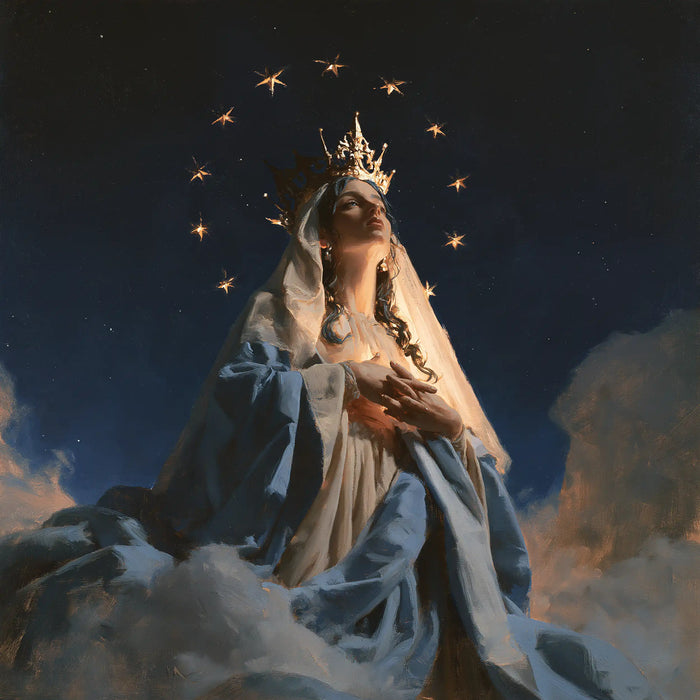 Mary Queen of Heaven - Midnight Blue Chiaroscuro · Square n° 3