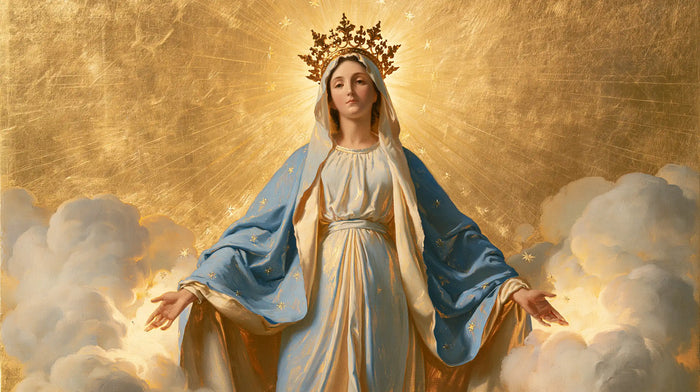 Mary, Queen of Heaven — Pale Sleeves in Golden Radiance