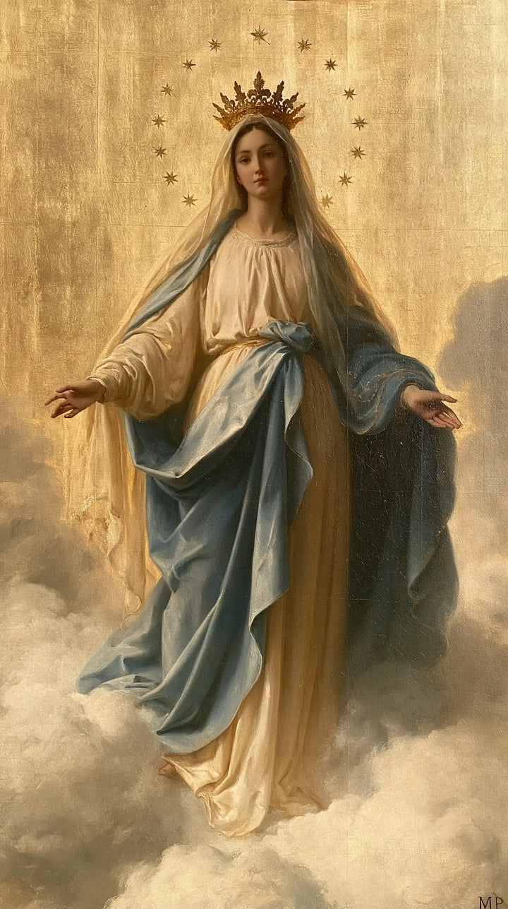 Mary, Queen of Heaven — The Long Robe in Golden Haze