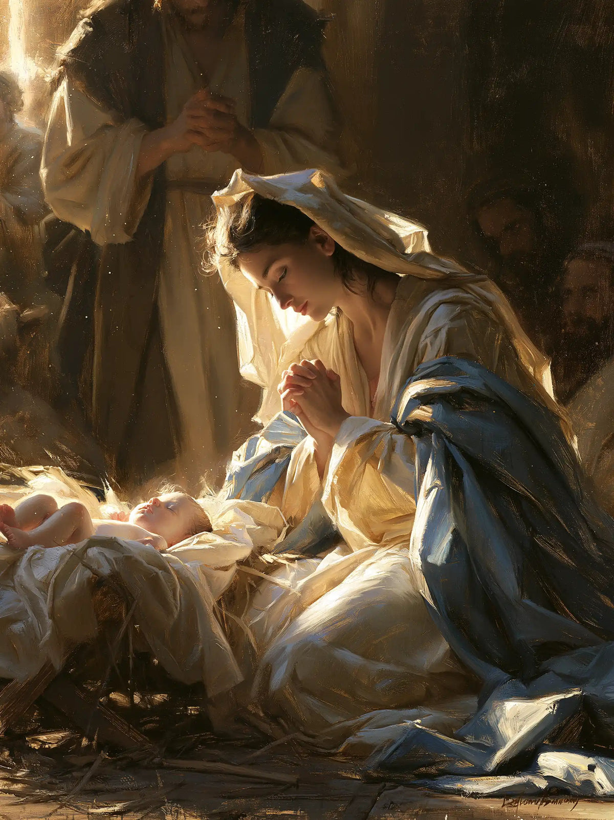 The Nativity — Prayer in the Reflection of the White Veil
