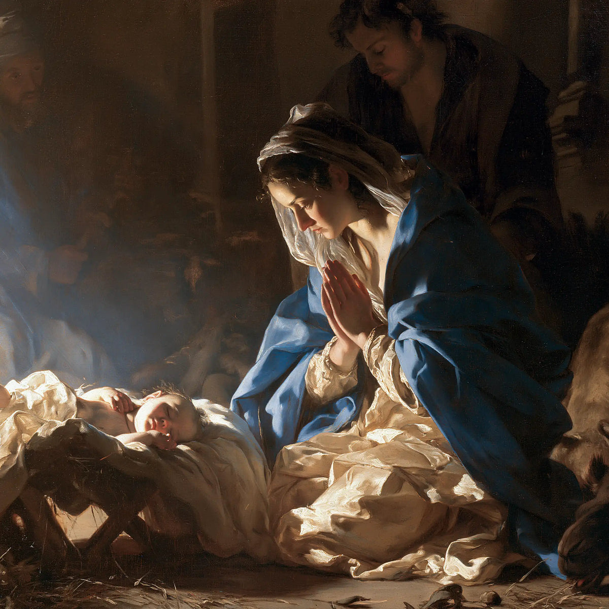 The Nativity — Prayer in Deep Blue