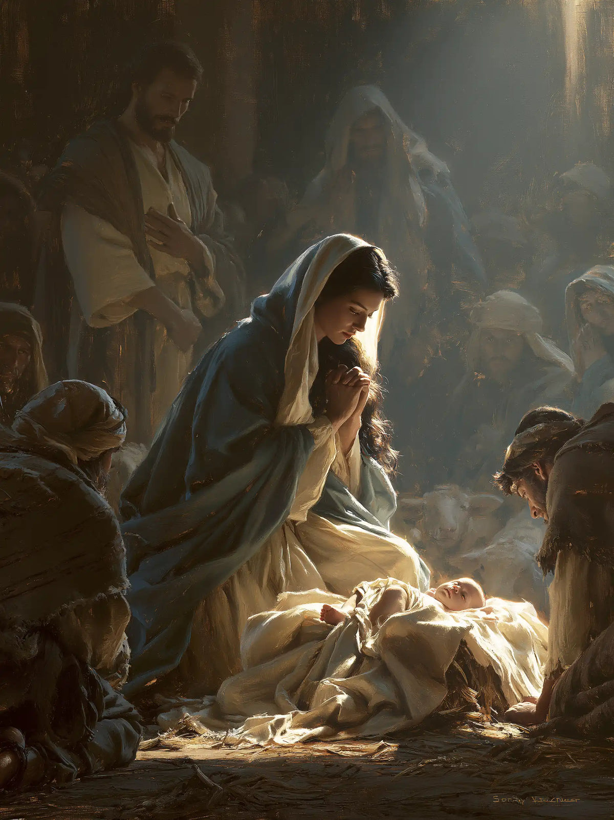 The Nativity — Prayer in Grey Light
