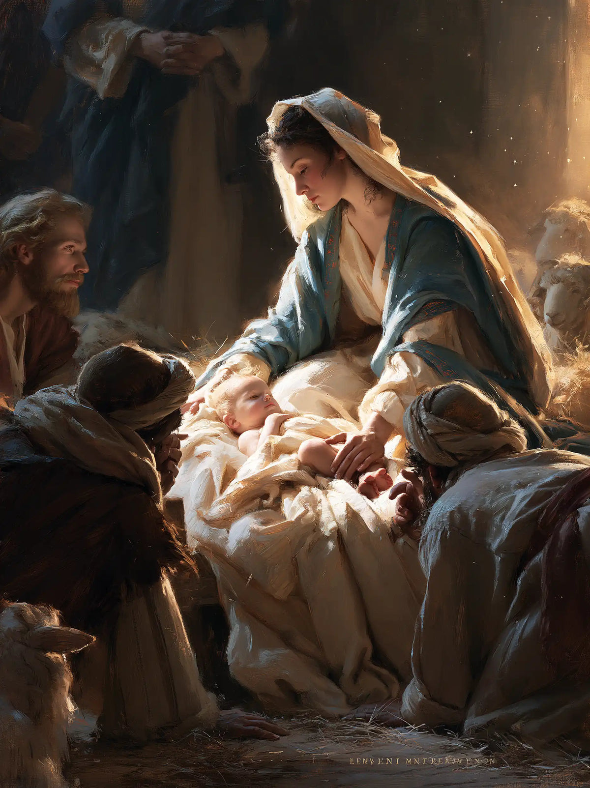 The Nativity — The Gathering Around the White Cloth