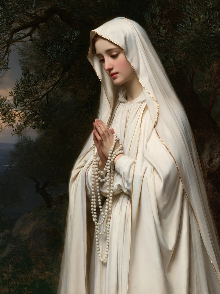 Our Lady of Fatima – White Mantle Beneath the Woodland Canopy