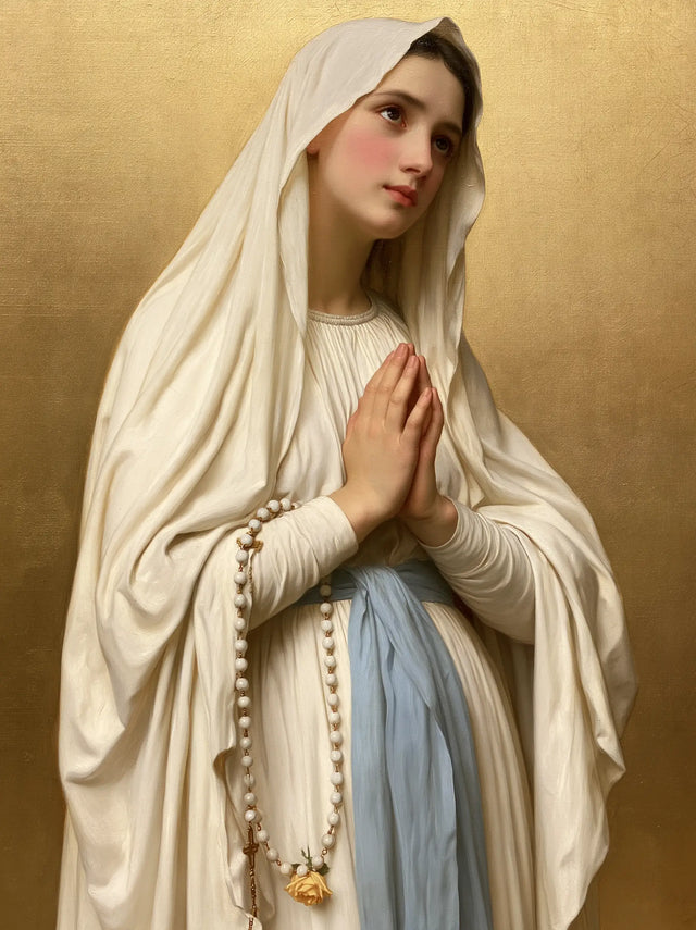 Our Lady of Lourdes – Upward Prayer in Gold
