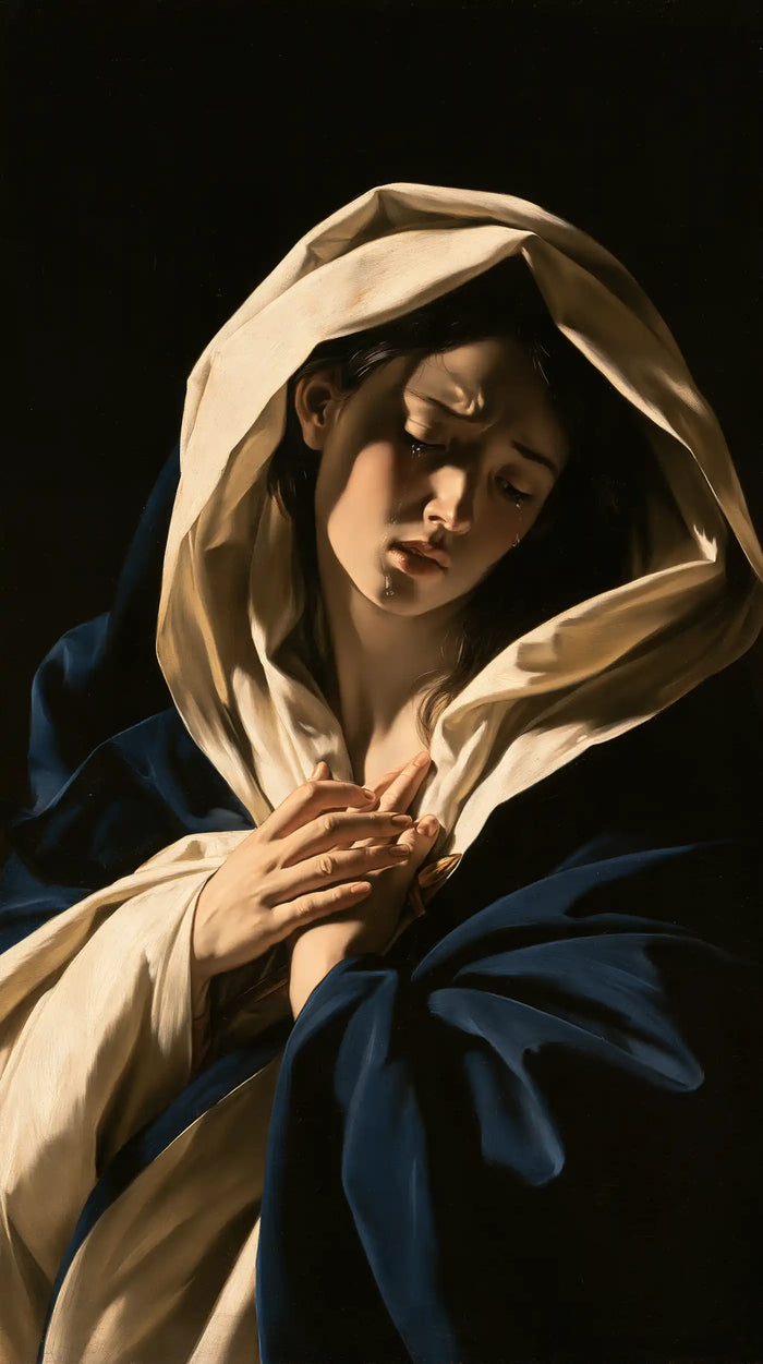 Our Lady of Sorrows - Caravaggio Tenebrism · Portrait n° 4