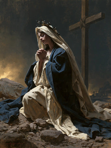 Our Lady of Sorrows - Mary Kneeling before the Cross · Portrait n° 9