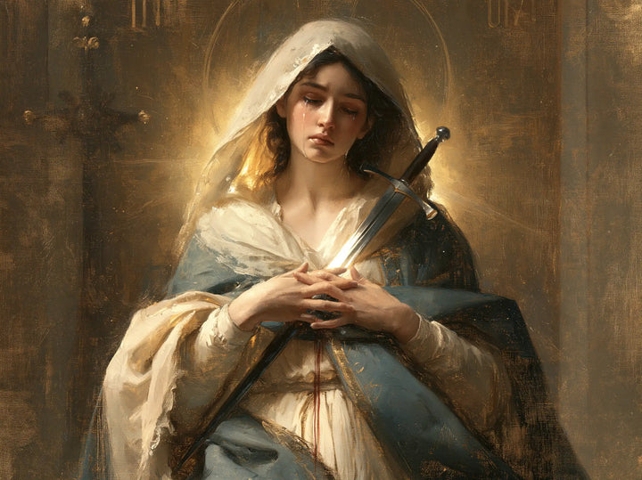 Our Lady of Sorrows — The Slanting Blade and Closed Eyes