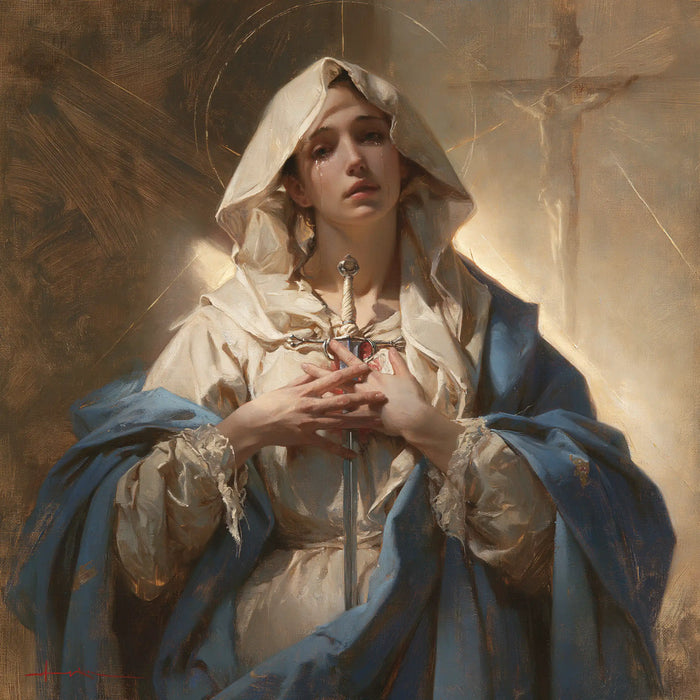 Our Lady of Sorrows — The Sword before the Veiled Cross