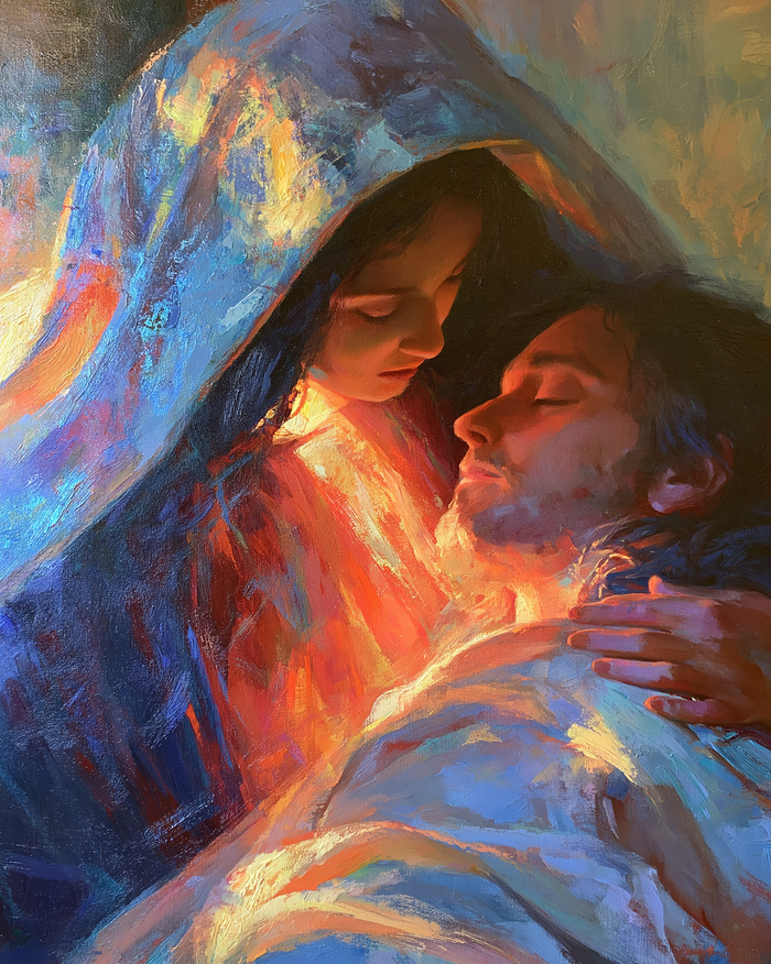 The Pietà — The Refuge Beneath the Blue Arch