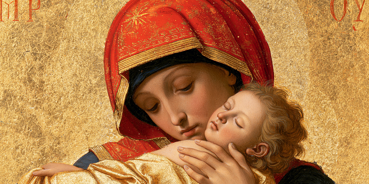 The Virgin and Child — Slumber Beneath the Vermilion Veil