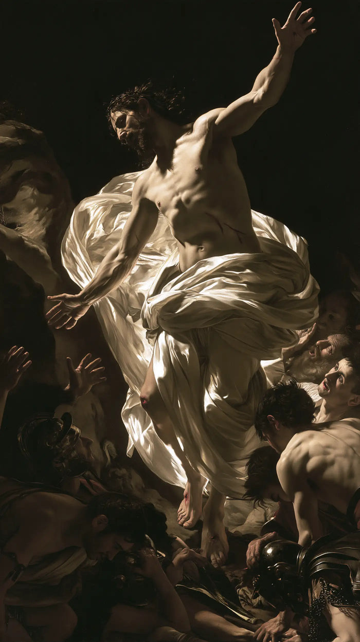 The Resurrection of Jesus Christ - Caravaggio Tenebrism · Portrait n° 5