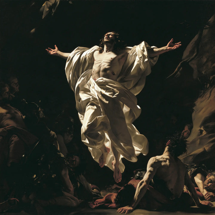 The Resurrection of Jesus Christ - Caravaggio Tenebrism · Square n° 2