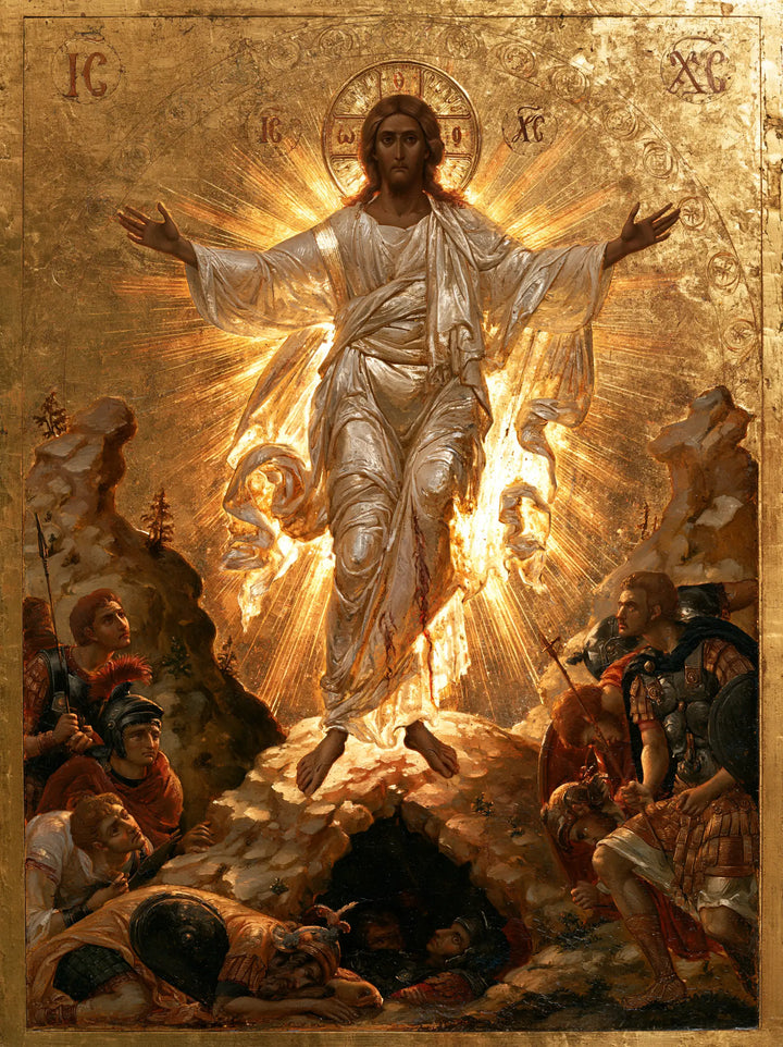 The Resurrection of Jesus Christ — Gold Bursts between the Mountains