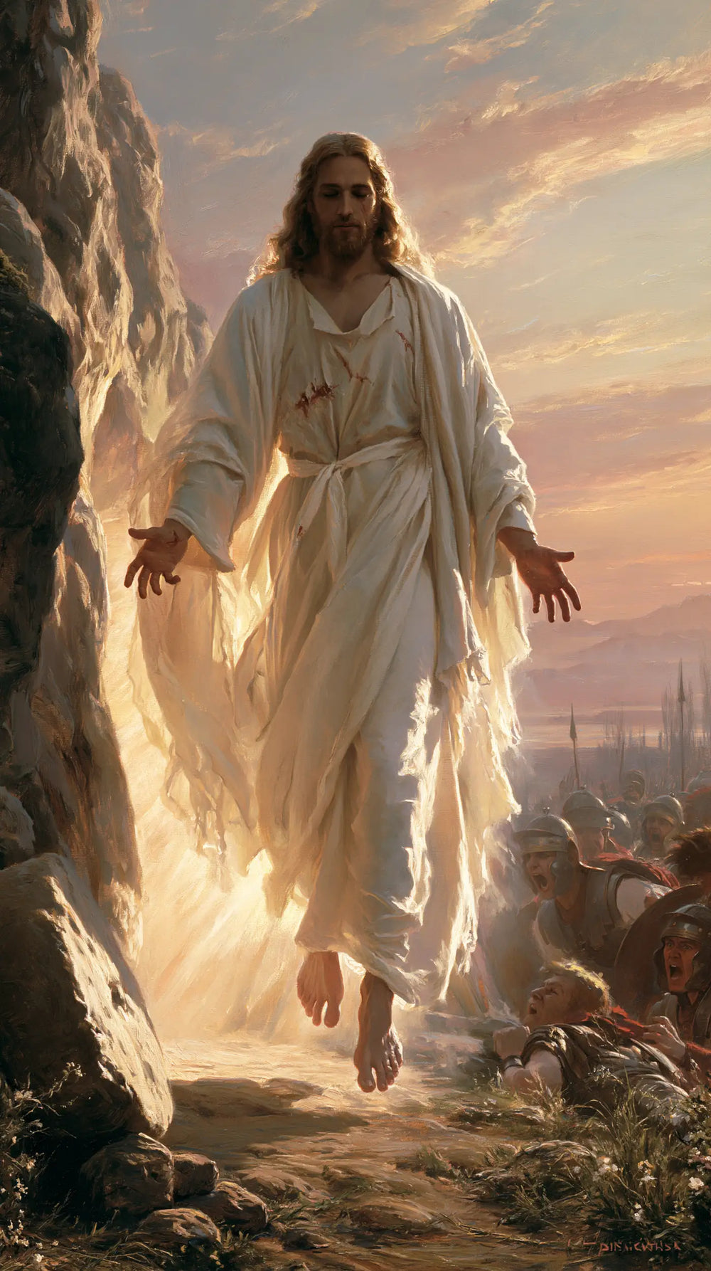 Resurrection of Jesus Christ in Divine Light style, portrait Christian artwork no. 10