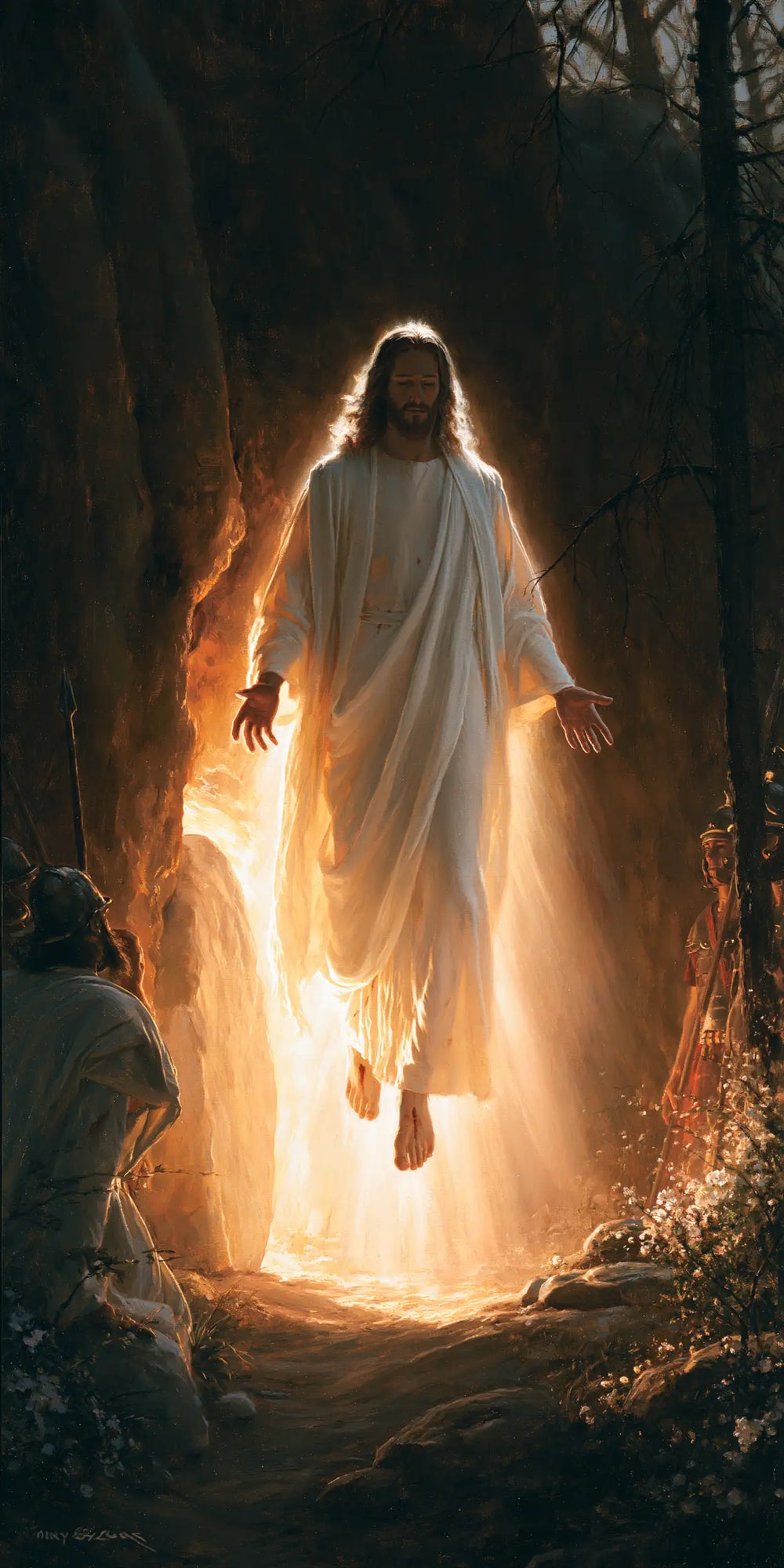 Resurrection of Jesus Christ in Explosion of Movement style, portrait Christian artwork no. 4