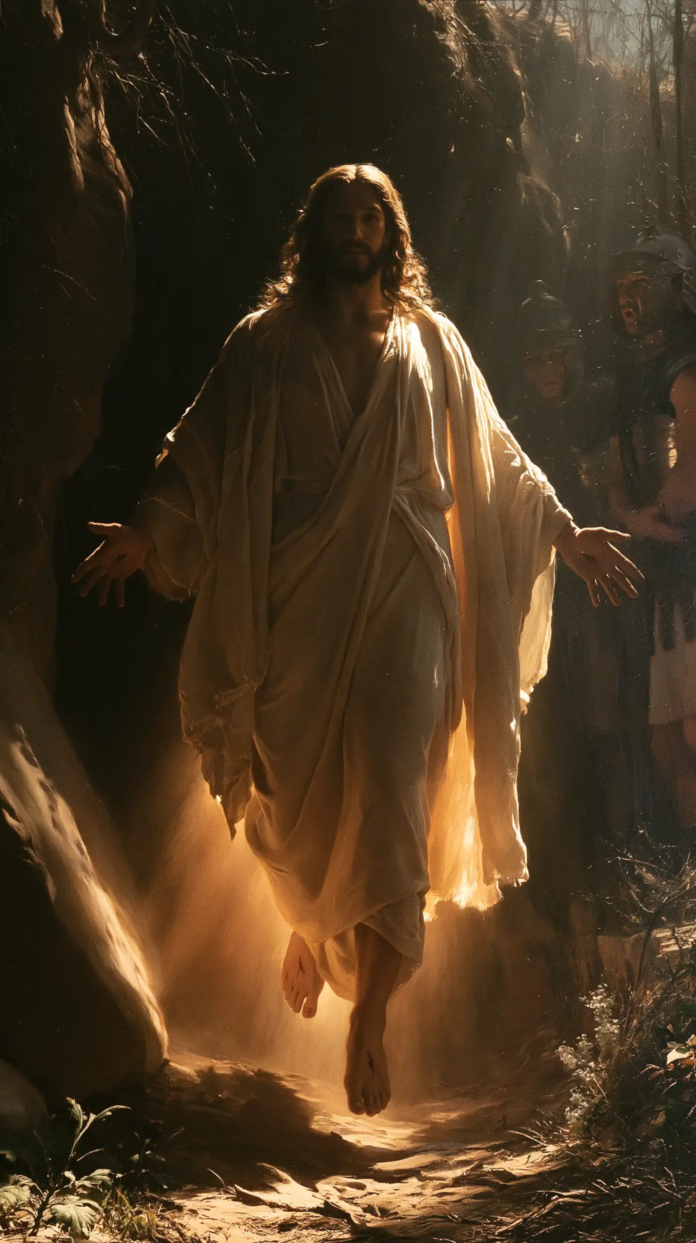 Resurrection of Jesus Christ in Explosion of Movement style, portrait Christian artwork no. 9