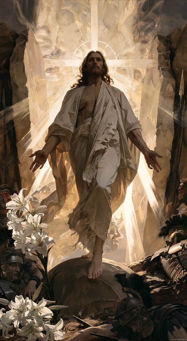 The Resurrection of Jesus Christ — Light in Shards behind the Body