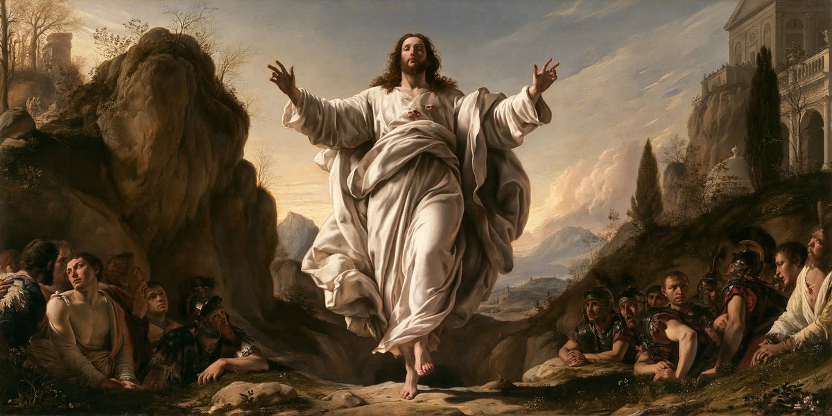 Resurrection of Jesus Christ in Florentine Renaissance style, landscape Christian artwork no. 16