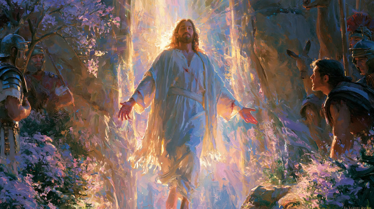 The Resurrection of Jesus Christ — Rose Palms in Lilac Light