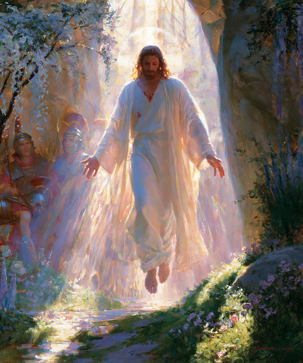 Resurrection of Jesus Christ in Impressionist style, portrait Christian artwork no. 25