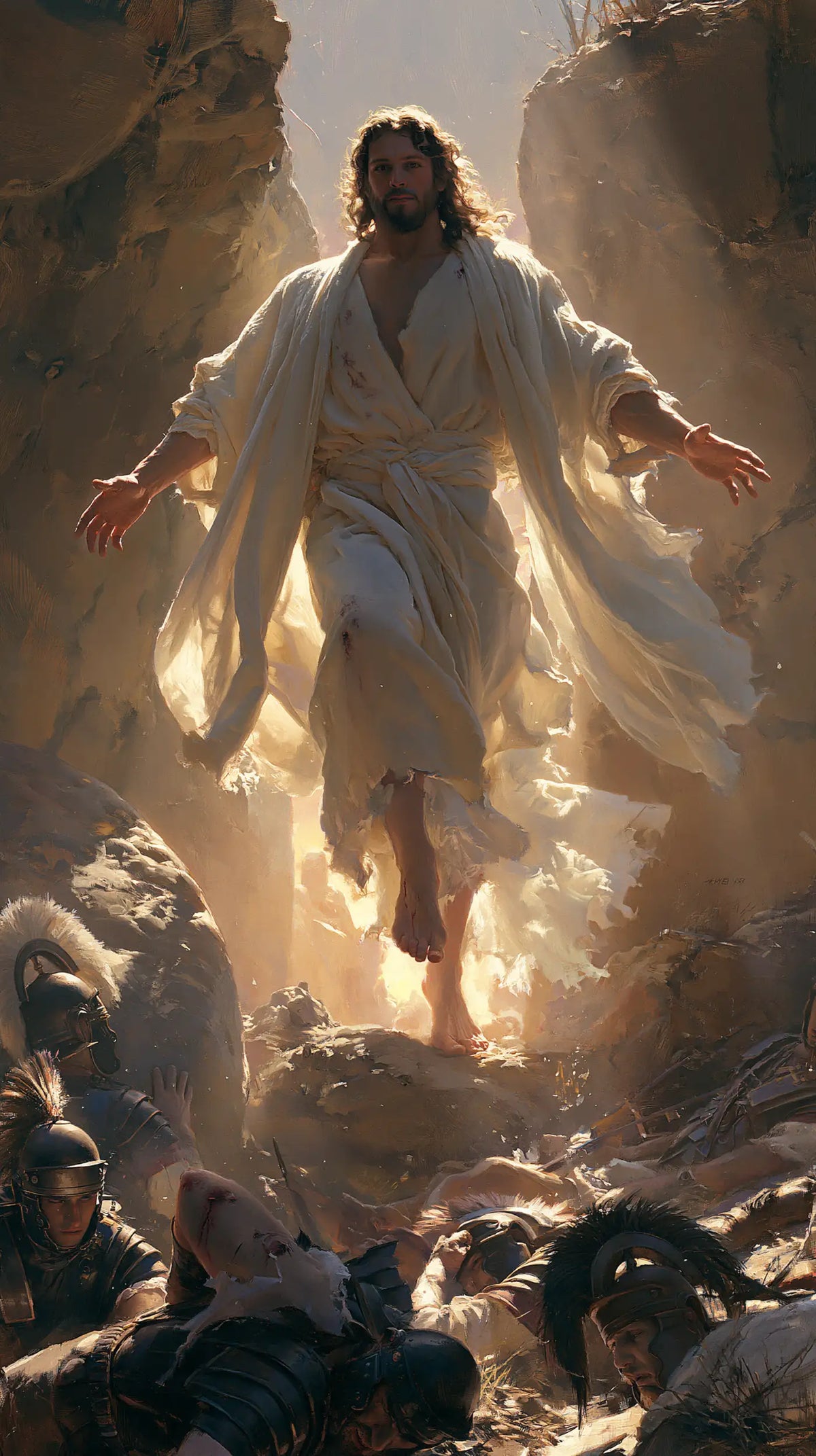 Resurrection of Jesus Christ in Physical Resurrection style, portrait Christian artwork no. 3