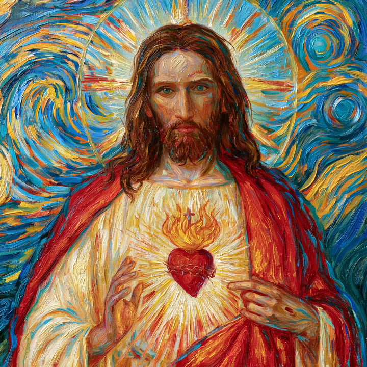 Sacred Heart of Jesus – Post-Impressionist · Square no. 2