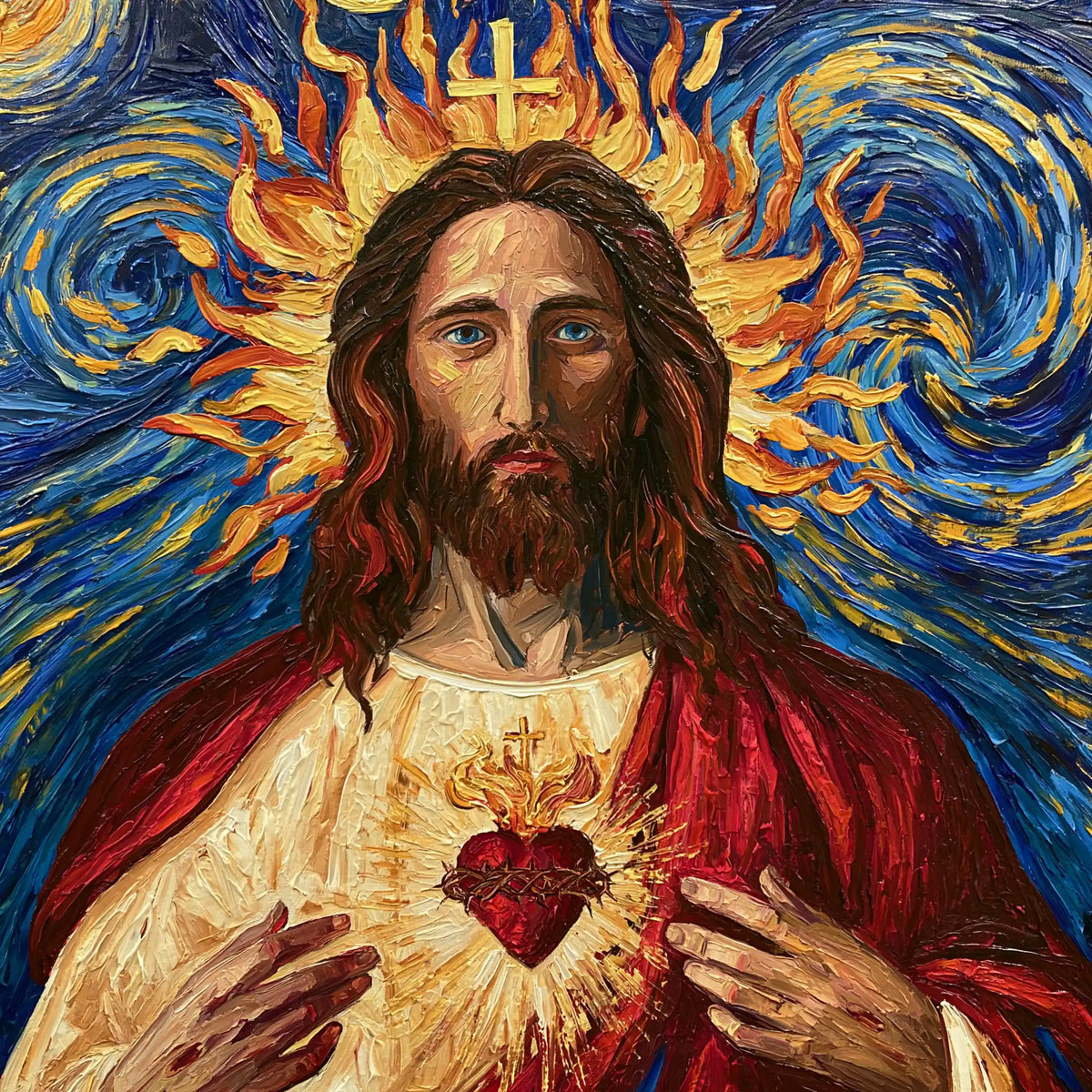 Sacred Heart of Jesus – Post-Impressionist · Square no. 4