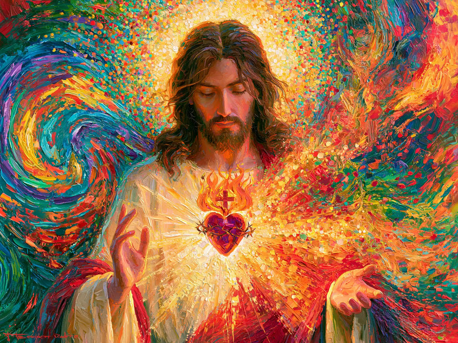 Sacred Heart of Jesus – Pointillist Post-Impressionism · Landscape no. 3