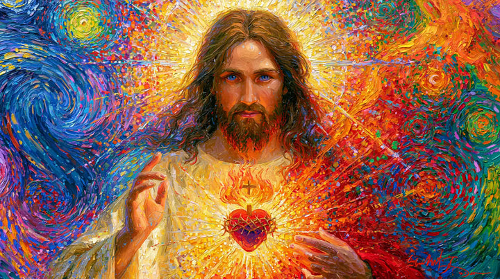 Sacred Heart of Jesus – Pointillist Post-Impressionism · Landscape no. 7