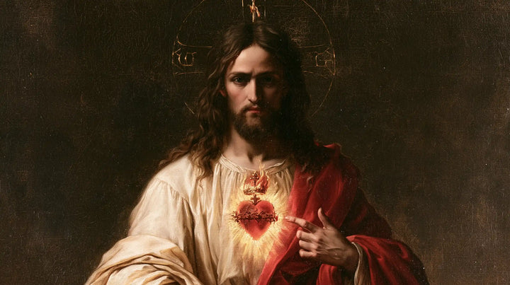 The Sacred Heart of Jesus — The Gaze Before Darkened Gold