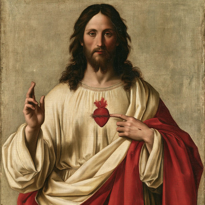 The Sacred Heart of Jesus — The Flame Upon Peaceful Linen