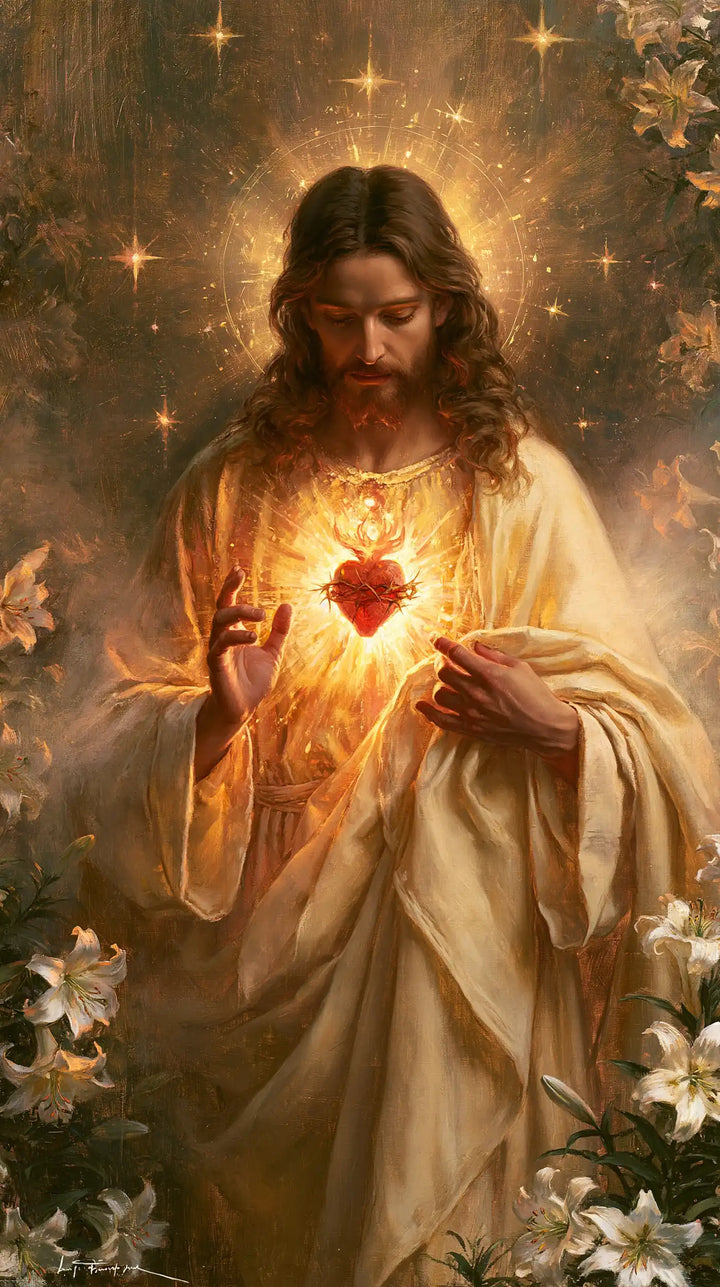The Sacred Heart of Jesus — The Blessing with Downcast Eyes