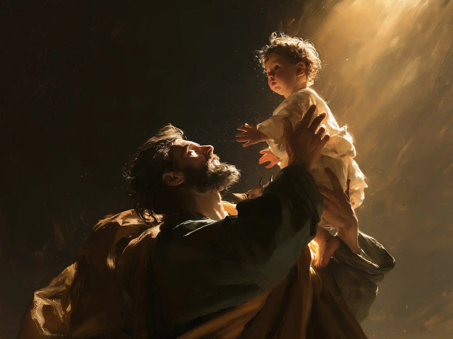 Saint Joseph with the Child Jesus – Theatrical Baroque · Landscape no. 1