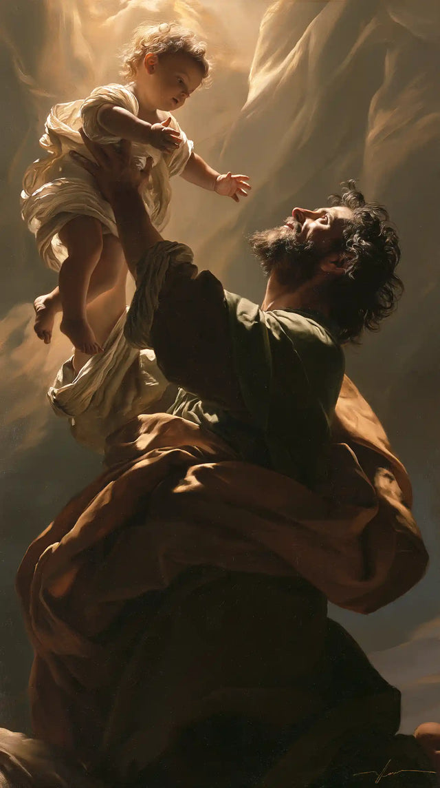 Saint Joseph with the Child Jesus – Theatrical Baroque · Portrait no. 2