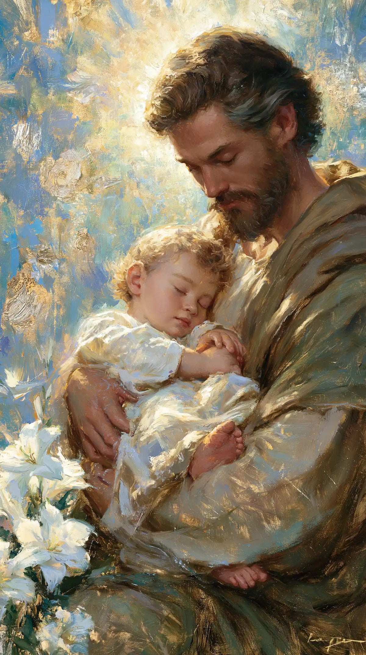 Saint Joseph with the Child Jesus – Impressionist · Portrait no. 1