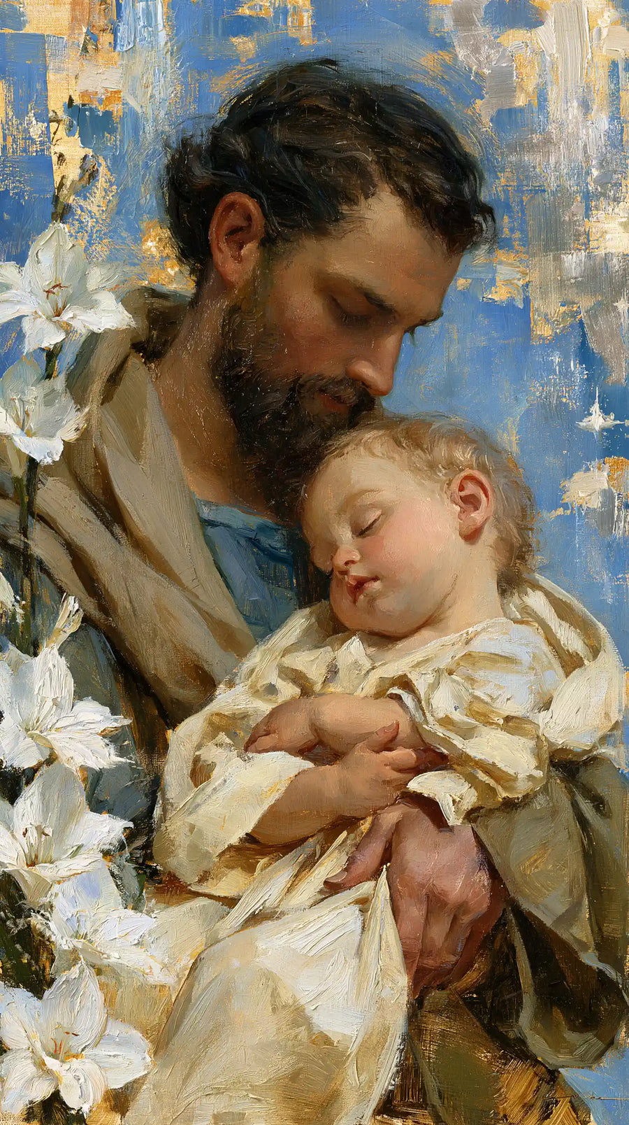 Saint Joseph with the Child Jesus – Impressionist · Portrait no. 5