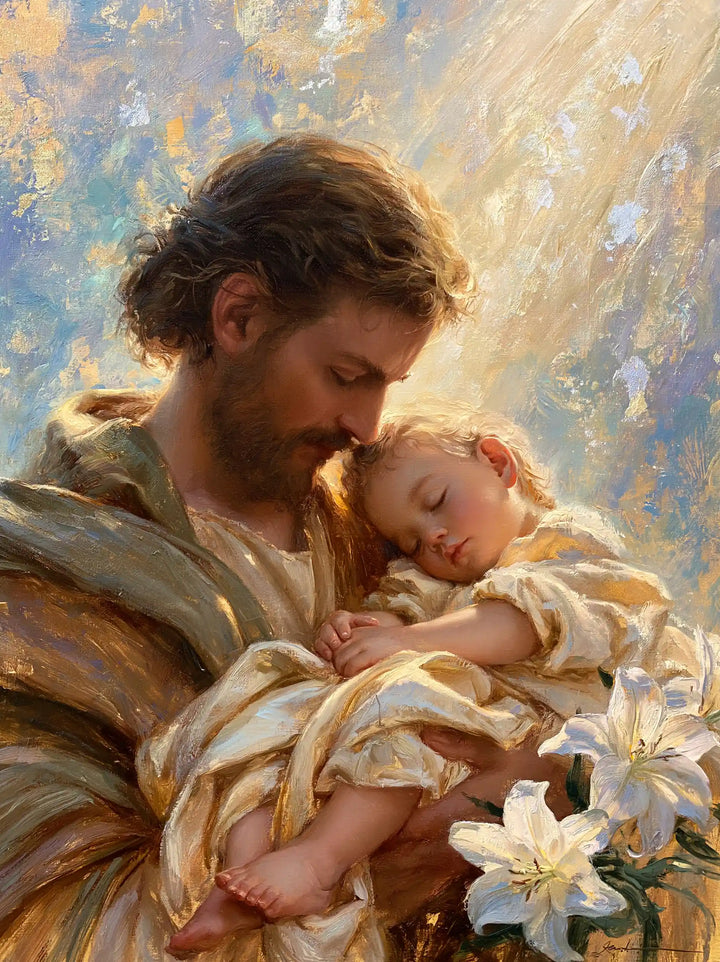 Saint Joseph with the Child Jesus – Impressionist · Portrait no. 11