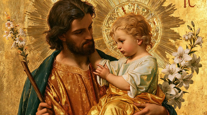 Saint Joseph with the Child Jesus – Sacred Gold · Landscape no. 14