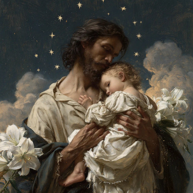 Saint Joseph with the Child Jesus – Symbolist · Square no. 1