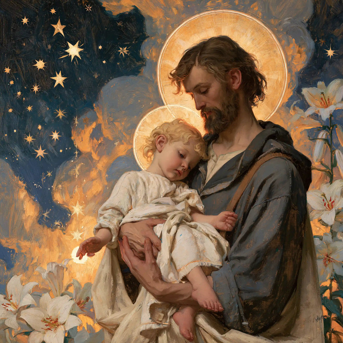 Saint Joseph with the Child Jesus – Symbolist · Square no. 2