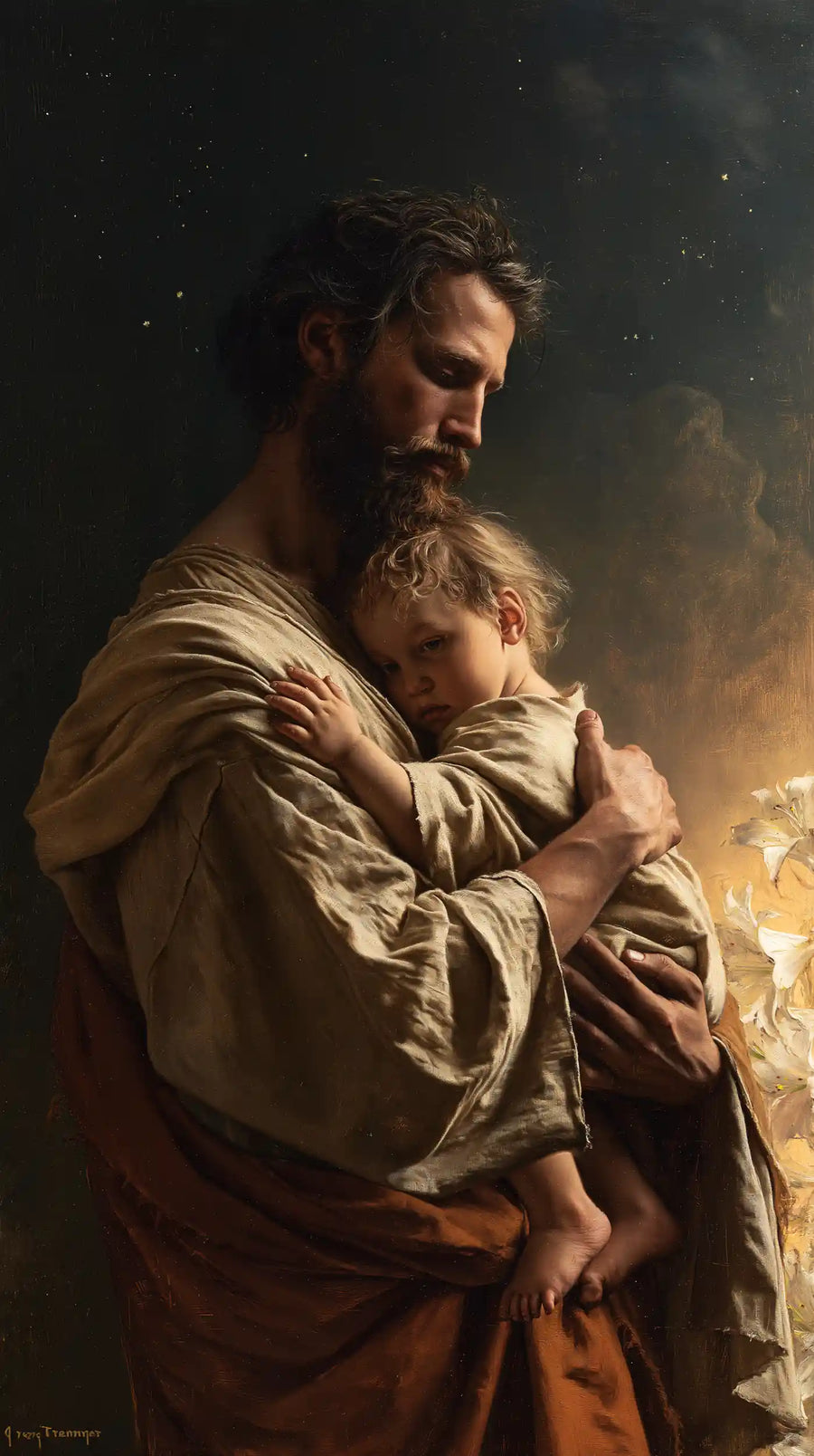 Saint Joseph with the Child Jesus – Symbolist · Portrait no. 4