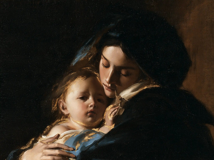 Virgin Mary and Child Jesus - Black and Gold · Landscape n° 5