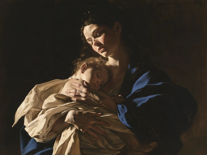 Virgin Mary and Child Jesus - Caravaggio Tenebrism · Landscape n° 1
